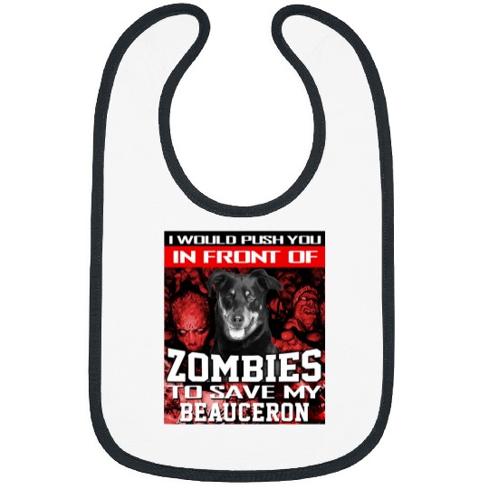 Beauceron Pet In Front Of Zombies To Save My Beauceron Dog Halloween 2 Bibs
