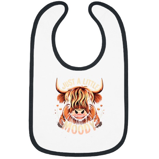 Highland Cow Cattle Just Little Moody Hairy Animal Farmer 23 Bibs