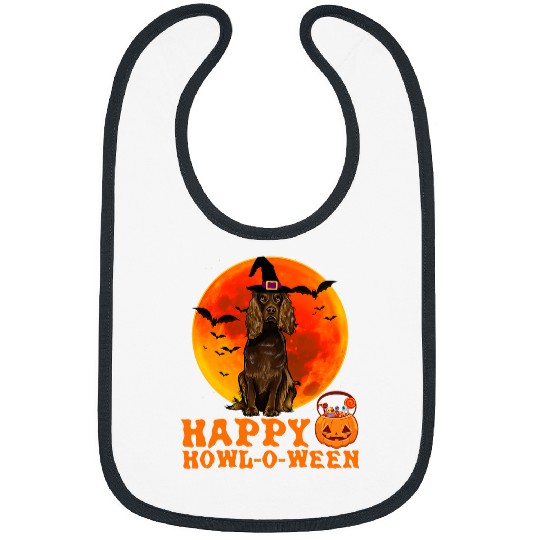Boykin Spaniel Pet Funny Boykin Spaniel Dog Halloween Happy Howloween Bibs