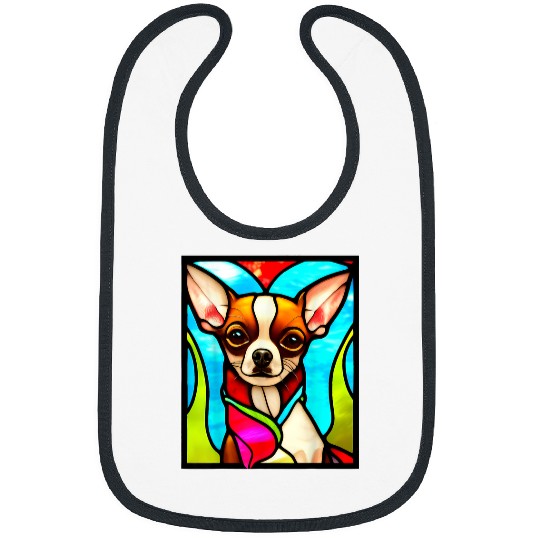 Chihuahua Pet Stained Glass Pop Art 3 9 Bibs