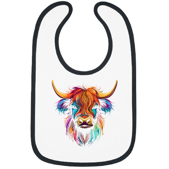 Highland Cow Cattle Hairy Animal Print Breeders Farm Farmer 27 Bibs