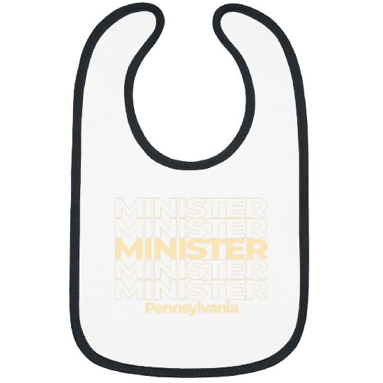 vintages Minister Pennsylvania Repeating Text Bibs
