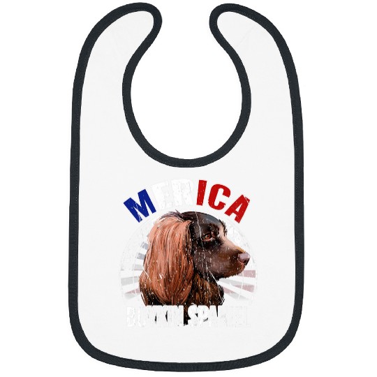Boykin Spaniel Pet Dogs 365 Merica Boykin Spaniel Dog American Flag USA Bibs