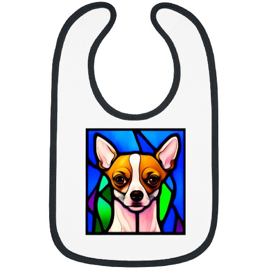 Chihuahua Pet Stained Glass Pop Art 3 Bibs