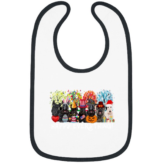 Scottish Terrier Pet Happy Everything Scottish Terrier Dog Seasons All Year Tree29 Bibs