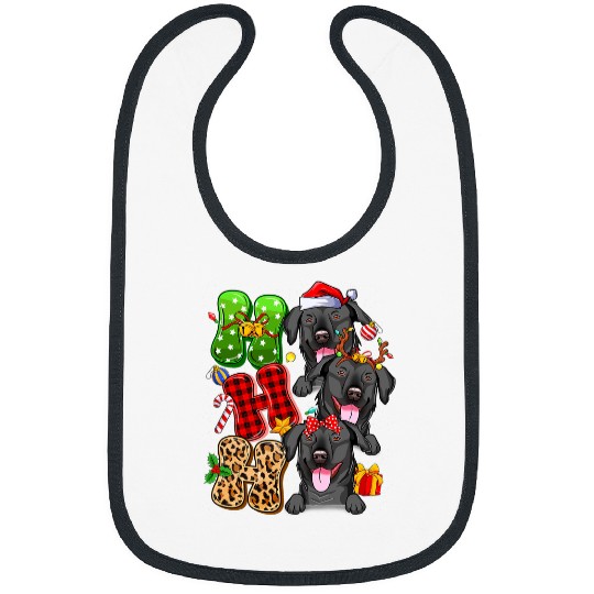 Labrador Pet Christmas Ho Ho Ho Black Labrador Dog For Dog Lover Xmas Bibs