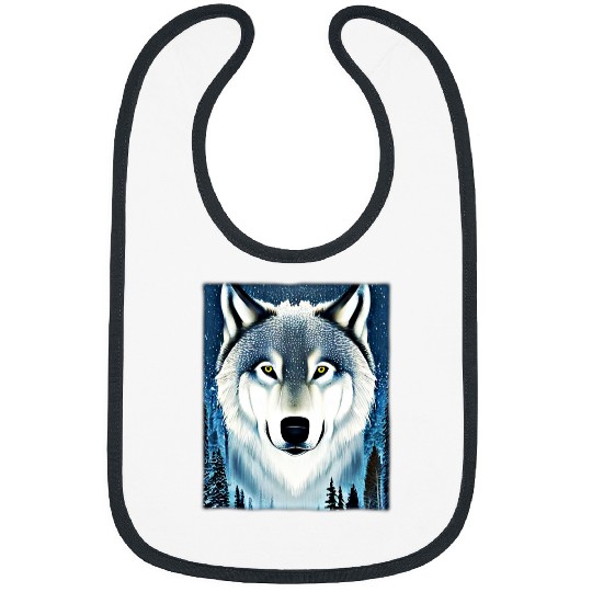 Coyote Mammal forest animal print predator motif head wolves graphic 1 Bibs