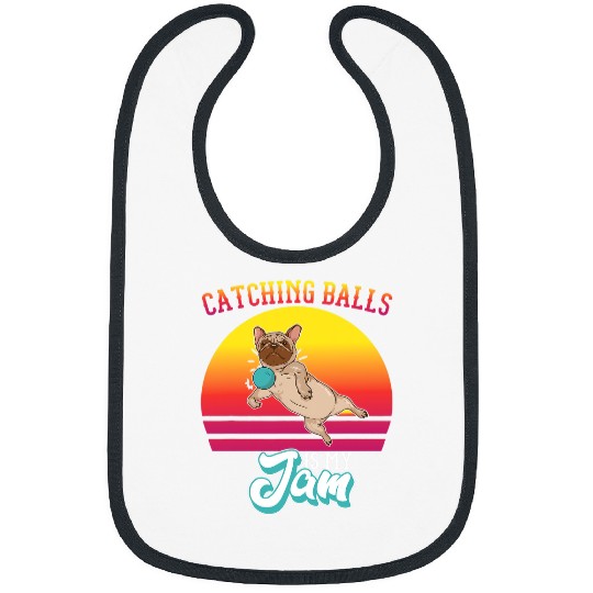 Sport Dodgeball Catching Balls Is My Jam Funny Dog Playing Ball 2 Bibs