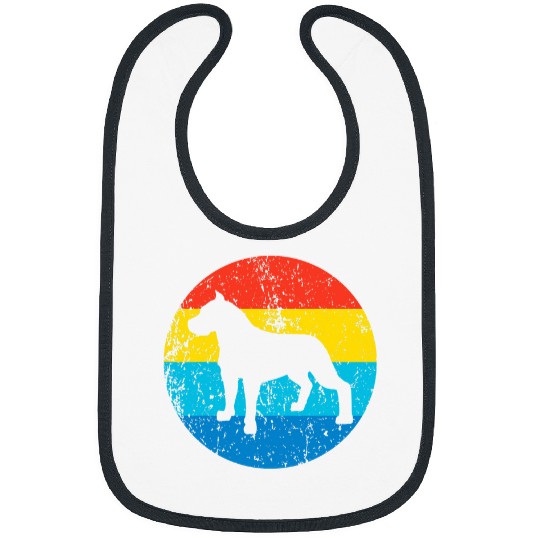Cane Corso Pet Breed Silhouette Retro 1970s Circle Bibs