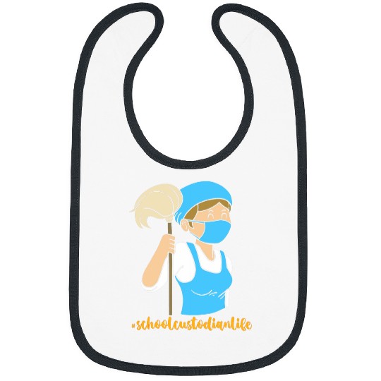 School Custodian Life Cleaner Janitor For Women Bibs