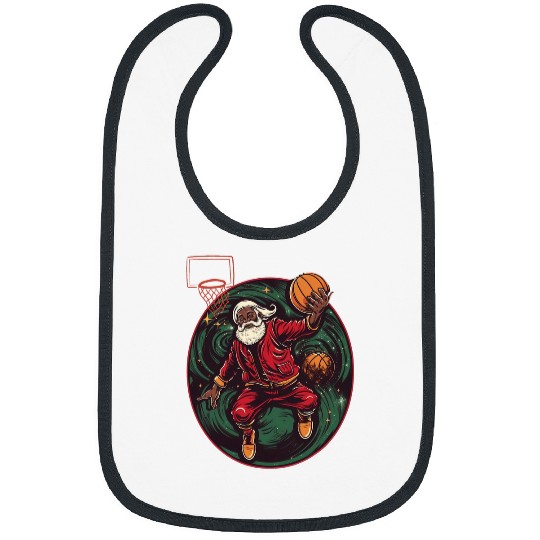Sport Basketball Happy Kwanzaa Merry Kwanzaa Santa Black Christmas Bibs