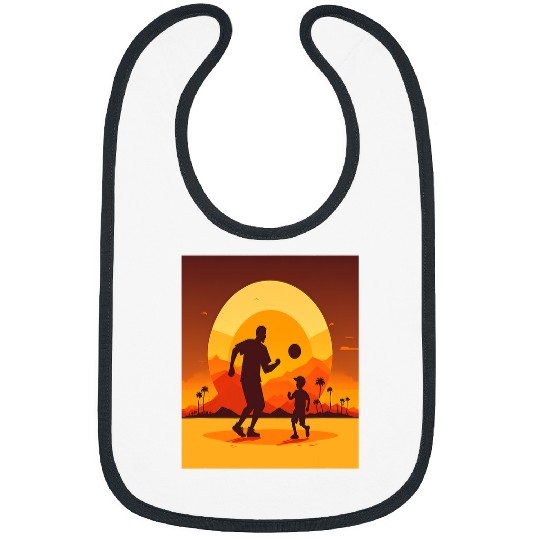 Sport Dodgeball Champion Dad And Child Playing Dodgeball 1 Bibs