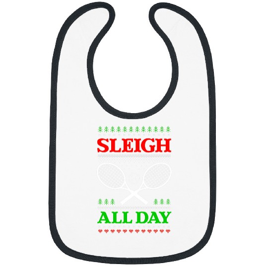 Sport Tennis Sleigh All Day Design Christmas Bibs