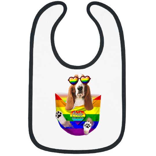 Basset Hound Pet LGBT Pride Funny Love LGBT Gay Pride Month LGBT Bibs