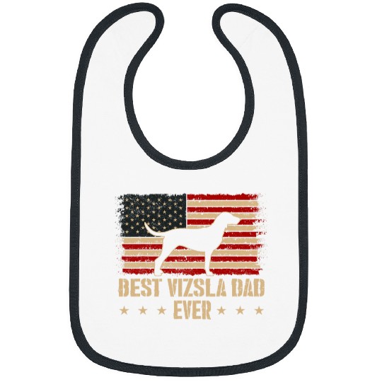Mens bests Vizsla Dog Breed Ever Dog Lover American Flag Bibs