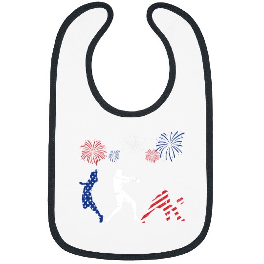 Sport Volleyball Red White Blue Volleyball Player Fireworks 4th Of July Bibs