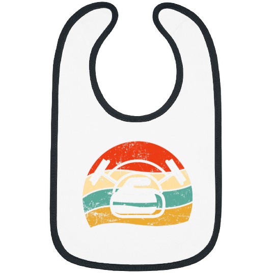 Retro Curling Stone Broom Curling Player Winter Sports Bibs