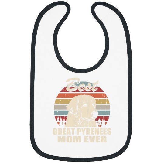 Pyrenees Pet  Great Pyrenees Mom Ever vintages Retro Dog Mom Bibs