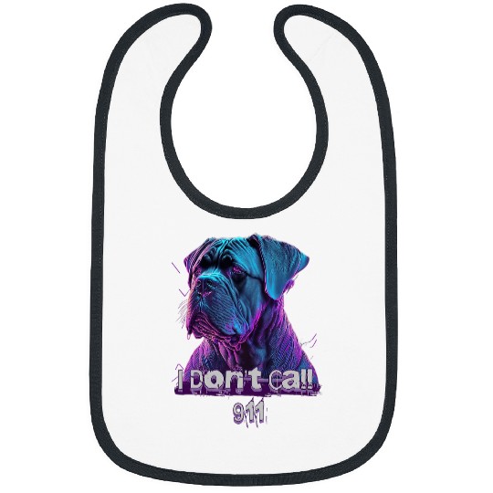 Cane Corso Pet Retro Futuristic Synthwave Cane Corso I Dont Call 911 Bibs