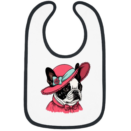 Boston Terrier Pet English Lady Funny Dog Victorian 1 Bibs