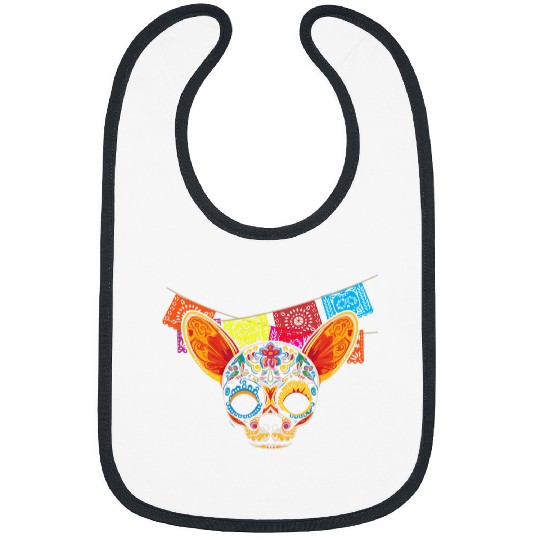 Chihuahua Pet Sugar Skull Dog Dia De Los Muertos 1 Bibs