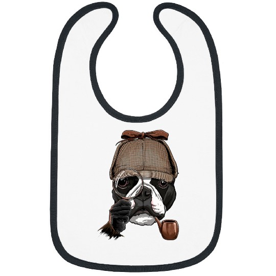 Boston Terrier Pet Detective Boston Terrier Dog Lover 123 Bibs