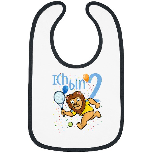 Discover Sport Tennis Lion Gift Kids Second Birthday Boy Tennis Lion Ich Bin Zwei Bibs