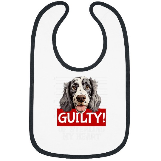 English Setter Pet Funny English Setter Dog Breed Guilty Mugshot Fur Baby Pet Bibs