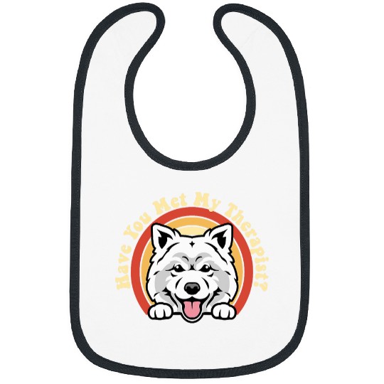 Emotional Support Therapy Dog Samoyed Breed Retro Pet Spitz Bibs