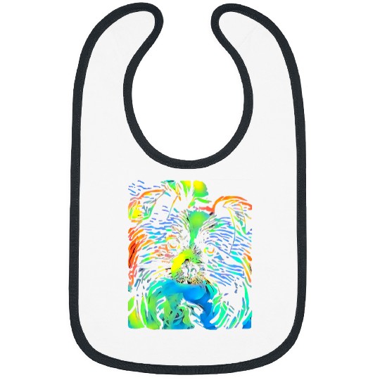 Papillon Pet Face Puppy Pop Art Bibs