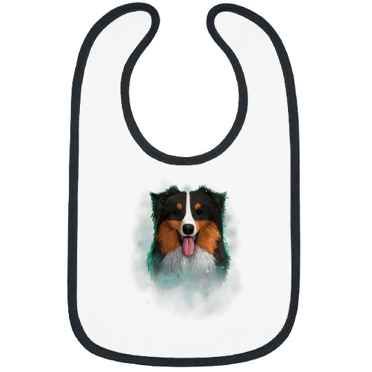 Australian Shepherd Pet Dog Cosmic Galaxy Celestial Outer Space Bibs