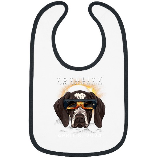 German Shorthaired Pet Solar Eclipse 2024 GSP German Shorthaired Pointer Bibs