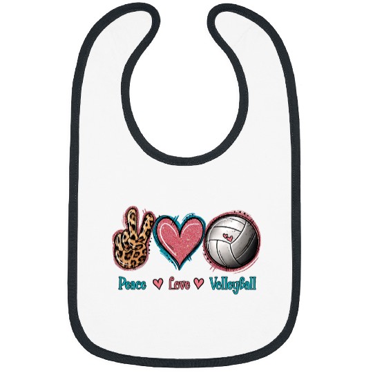 Sport Volleyball Peace Love Volleyball Fan Volleyball Tee Volleyball Coach Bibs