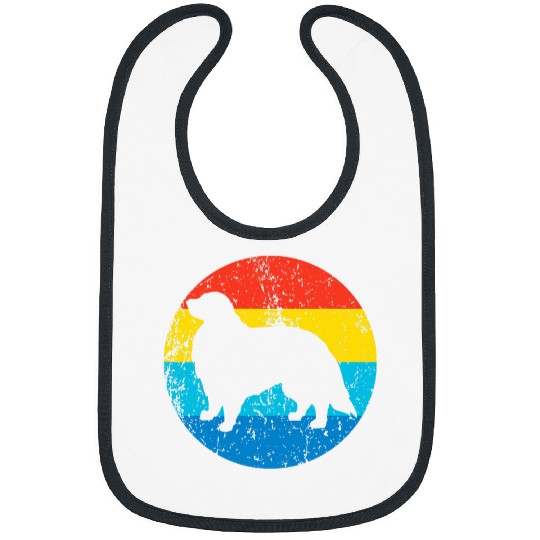 Pyrenees Pet Breed Silhouette Retro 1970s Circle Bibs