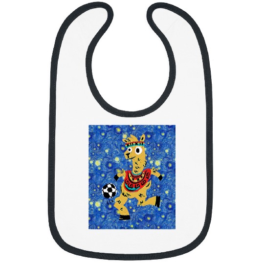 Sport Soccer Llama Lover Starry Night Peru Llama Soccer Bibs