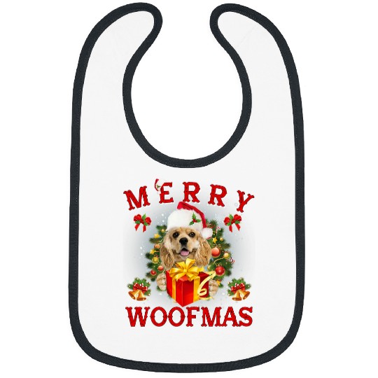 Cocker Spaniel Pet Merry Woofmas American Cocker Spaniel Christmas Ornaments Bibs