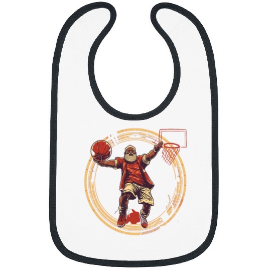 Sport Basketball Happy Kwanzaa Merry Kwanzaa Santa Black Christmas Basketball 1 Bibs