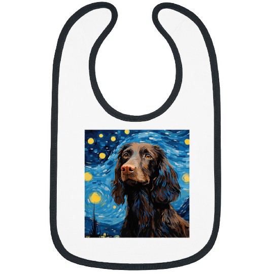 Boykin Spaniel Pet Starry Night For Dog Mom Dog Dad 4 Bibs