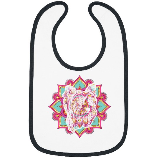 Biewer Terrier Pet Namaste Yoga Cute Biewer Terrier Mandala Yoga Meditation Bibs