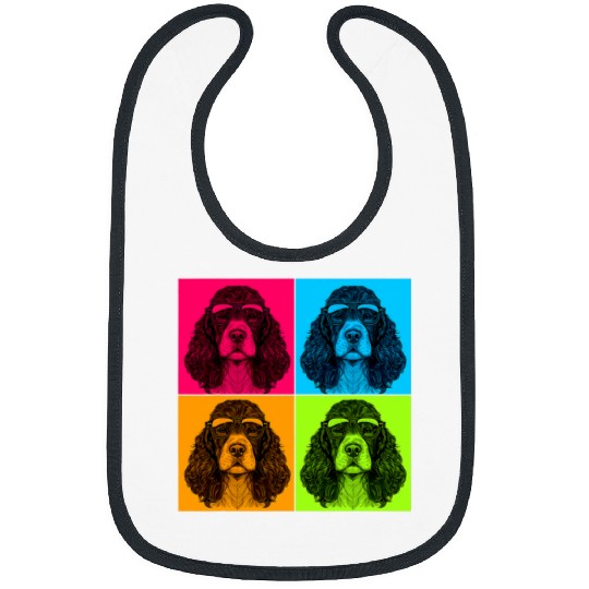 Boykin Spaniel Pet Pop Art Design Illustration Colorful Bibs