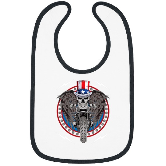 Memorial Day 4th of July Holiday Patriotic Motorcycle Rider 22 Bibs