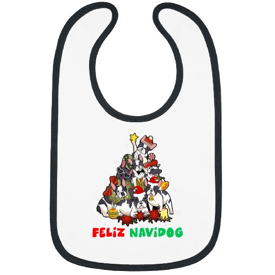 Boston Terrier Pet Feliz Navidog Feliz Navidad Christmas Boston Terrier Bibs