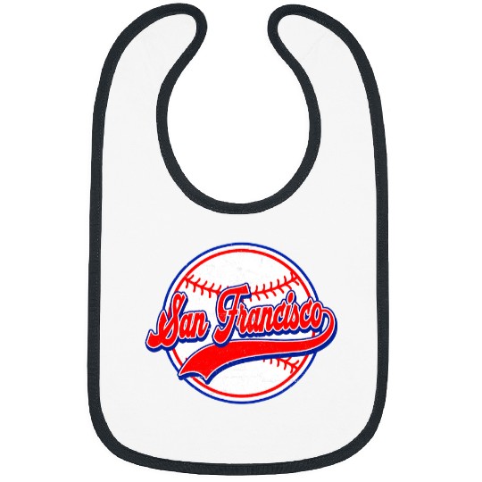 Sport Baseball Vintage San Francisco Cityscape Baseball Lover Men Women Kid 23 Bibs