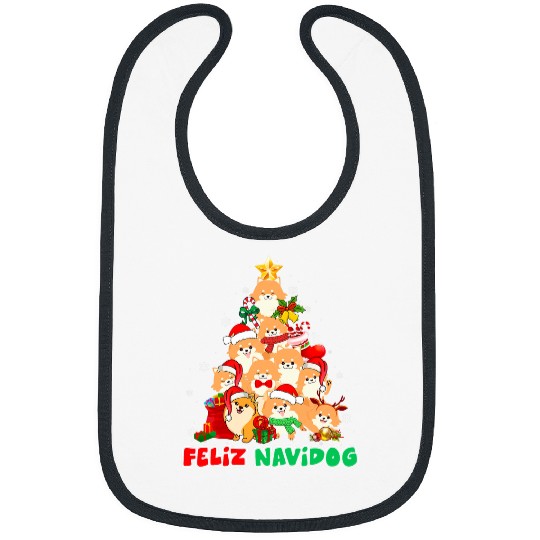 Pomeranian Pet Feliz Navidog Feliz Navidad Christmas Pomeranian Bibs