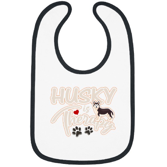 Husky Pet Is Therapy Dog Lover Dog Mom Graphic Bibs