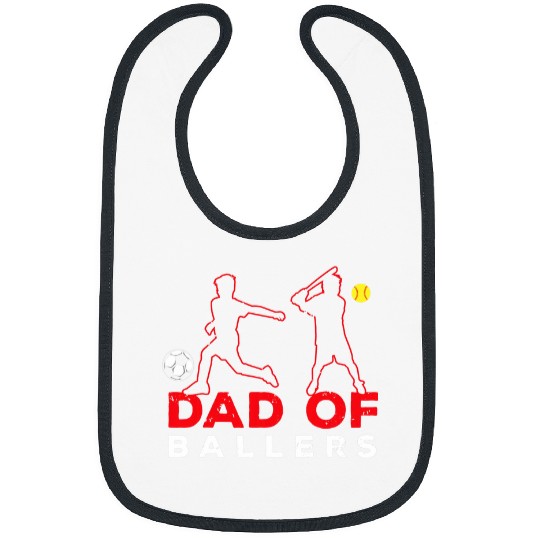 Sport Soccer Cool Dad Of Ballers Soccer Player Son Softball Team Daughter Bibs