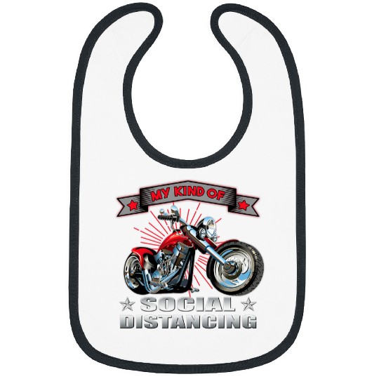 Discover Funny Motorcycle Social Distancing antis Social Biker Bibs
