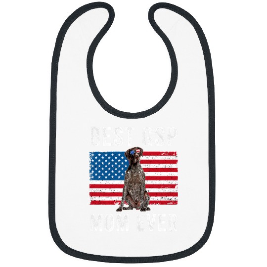 German Shorthaired Pet Womens GSP Mom American Flag German Shorthaired Pointer Bibs