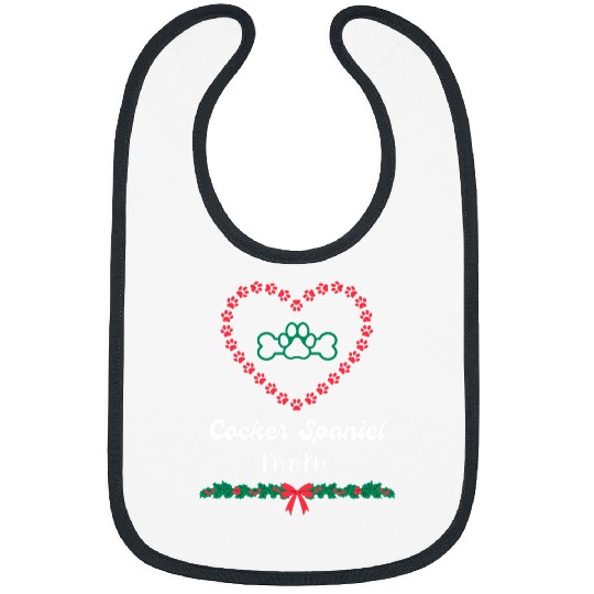Cocker Spaniel Pet Mom Womens Fur Mama Christmas Xmas Bibs