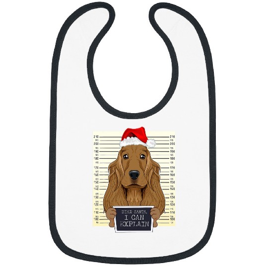 Cocker Spaniel Pet Dear Santa I Can Explain Funny Christmas Bibs